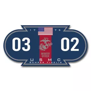 USMC 0302 MOS Decal - Semper Fidelis Decal - Marine Corps Blood Stripe 3" Decal - Picture 1 of 1