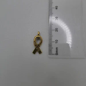 10 HOPE Awareness Ribbon Charm Pendant 18mm Cancer Tibetan Gold Metal 3/4" Lot - Picture 1 of 3