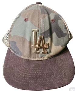 Los Angeles Brown Camoflauge Dodgers Ball Cap W/ Gold Logo Pre-owned - Picture 1 of 4