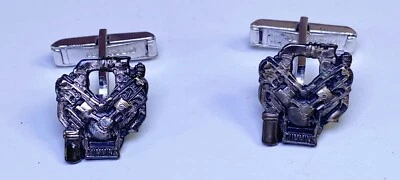 CUMMINS Engines Silver Colored Cufflinks PAT PEND Vintage  - Image 1 of 4