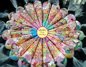 20 Pre filled Sweet Cone Bags Birthday Party Christening Wedding School Leavers - Picture 1 of 47