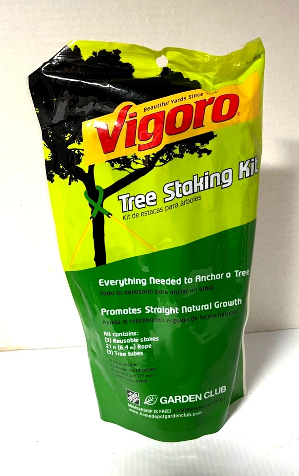 Vigoro Tree Staking Kit Includes 3 Stakes 3 Tubes 21 FT Rope