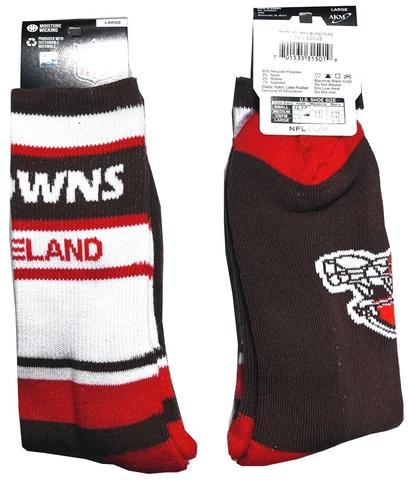 CLEVELAND BROWNS TEAM COLOR MENS CREW SOCKS LARGE (10-13) FREE SHIPPING Cover