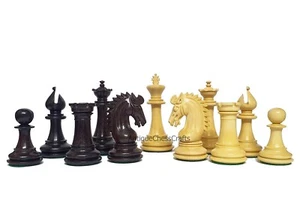 3.75" Sheffield Knight Luxury Chess Pieces Only Set- Double Weighted Rose Wood - Picture 1 of 6
