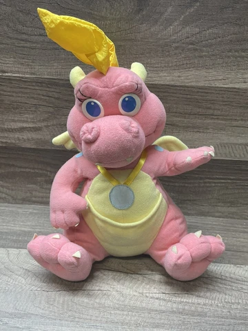 Vintage 1999 Playskool Dragon Tales CASSIE 6” Pink Dragon Plush! PBS Kids Show Cover