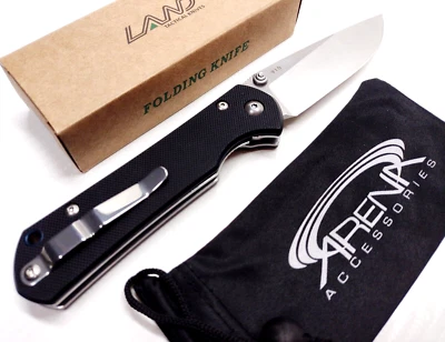 Navaja de bolsillo Sanrenmu SRM LAND 910 12C27 hoja Sandvik rodamiento de bolas manual G10 Foto 1 de 4