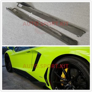 Carbon Fiber Black Side Skirt Body Kit For Lamborghini LP700 LP720 RZ Style - Picture 1 of 4
