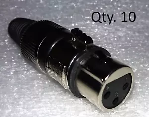 Qty-10 XLR female mic microphone patch cable snake cord end jack connector - Picture 1 of 1