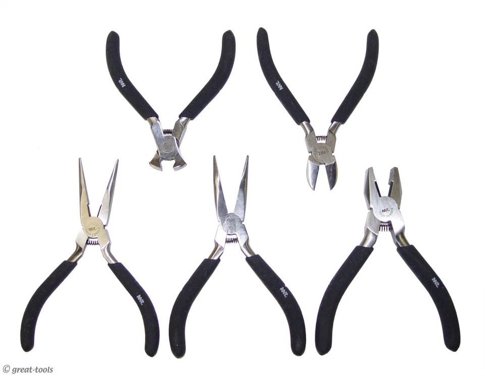 5-PC PRECISION MINI PLIERS - small hand tool tools jewelry crafts automotive - Image 1 of 1