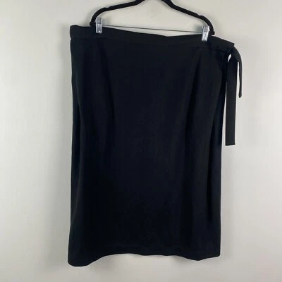 Falda midi con lazo lateral COS Talla grande Negro de punto Foto 1 de 4