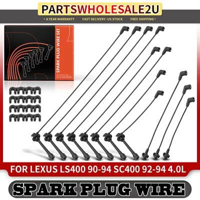 10x Spark Plug Wire Set for Lexus LS400 1990-1994 SC400 1992-1994 V8 4.0L 5MM - Image 1 of 4