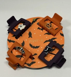 Piper K Rhinestone Halloween Claw Hair Clips Ghost Pumpkin Cat Bat NEW! - Picture 1 of 4
