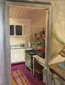 Cottage Kitchen - Original Oil Painting - Picture 1 of 1