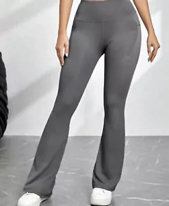 Women’s flare high waisted leggings with pockets - Picture 1 of 4