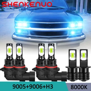 For Chevy C1500 C2500 C3500 1990-1998 6X 8K LED Headlight & Fog Light Bulbs Kit - Picture 1 of 12