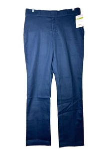 Dickies Pants Women's Size 18 Navy Slim Fit Straight Leg 776F Flex Work Trousers - Picture 1 of 14