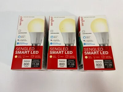Sengled Smart LED 800 Lumens Soft White Bulb Works with Alexa Google 3 Bulbs New - Image 1 of 4