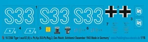 Peddinghaus-Decals 1/16 2266 Tiger I Ausf.e (8 S. Pz.kp SS-Pz.Reg.2 Div. Le R - Photo 1 sur 1