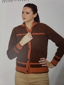 Plymouth Knitting Pattern 1127 Cabled Cardigan 36-48 - Picture 1 of 1