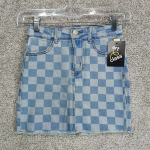 Art Class Girls Jean Skirt Light/Dark Blue Size 7/8 Adjustable Waist 4 Pockets - Picture 1 of 11