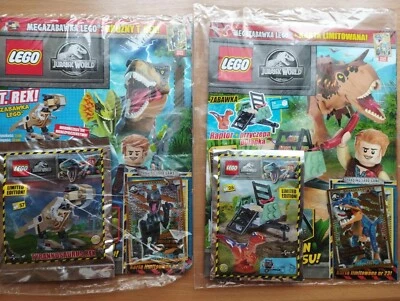 2 x LEGO JURASSIC WORLD 2/2022 y 6/2022 + 2 x Juguete / Raptor, Tyrannosaurus Rex Foto 1 de 3