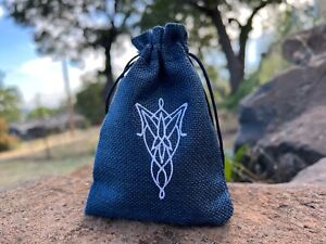 Evenstar Embroidered DnD Dice Bag, Arwen Lord of Rings Inspired D&D Dice Pouch
