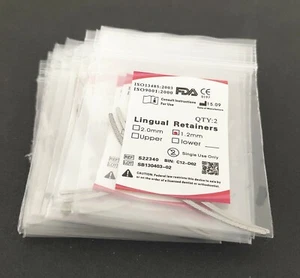 5 Confezioni 10 Pezzi Fermi Linguali 1,2mm Rete Base Ortodonzia Dentale Prodotto - Foto 1 di 11