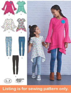 SCHNITTMUSTER - Nähen Mädchen Kleidung Kleidung Shirt Top Leggings Outfit Tween 8430 - Bild 1 von 3