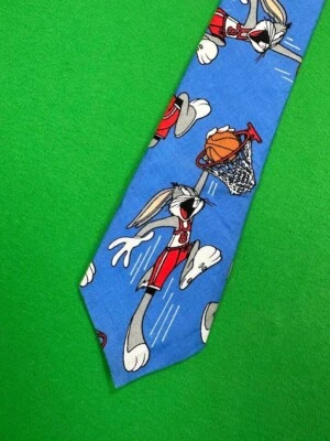 Bugs Bunny Baskeball Men's Neck Tie Handmade Blue / Red - Image 1 of 4
