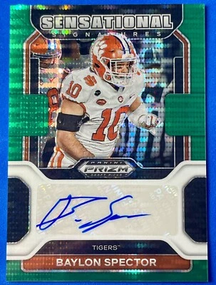 2022 Prizm Draft Picks Sensational Signatures Green Pulsar Baylon Spector 20/25 - Image 1 of 3