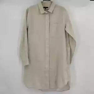 NWT Quince Linen Shirt Dress (Oversized) Medium POCKETS Beige/Sand - Picture 1 of 5