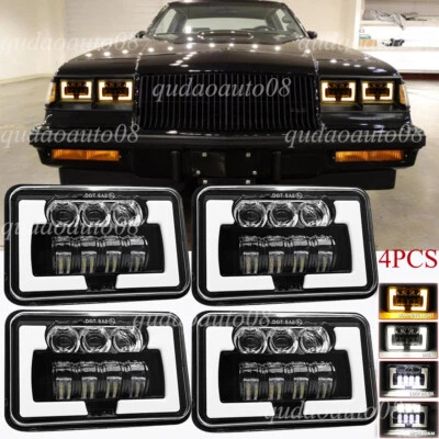 Faros LED 4x6" Hi/Lo Halo intermitente 4 piezas aptos para Buick Regal 1982 1983-1987 Foto 1 de 4