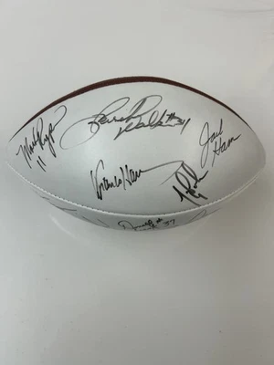 Salón de la Fama y ex alumnos de la NFL autografiados tamaño completo Wilson panel blanco fútbol americano Foto 1 de 4