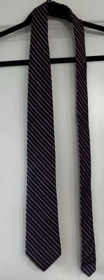 Corbata de cuello de seda Nautica para hombre rosa azul rayas hecha en EE. UU. longitud clásica Foto 1 de 4