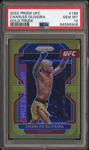 2022 Panini Prizm UFC Charles Oliveira #189 True Gold /10 PSA 10 - Picture 1 of 2