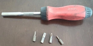 Snap-On Dale Earnhardt Jr. Ratcheting Magnetic Red Screwdriver #SSDMR4B - Picture 1 of 10