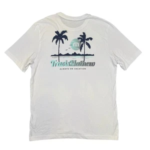 Travis Mathew Always on Vacation T Shirt Mens Large Short Sleeve Beach Summer L - Picture 1 of 8