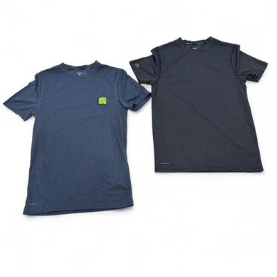 2 Pack Set Layer 8 Athletic Shirt Mens S Blue and Grey Performance Qwick Dry Tee - Image 1 of 4