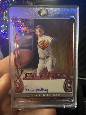 2023 Leaf Trinity Clear Autographs Ethan Holliday #CA-EH1 Red/15 (AU, RC) - Image 1 of 3
