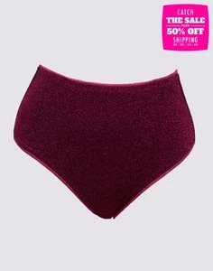 OSEREE Bikini High-Waisted Bottom Size M Lame Effect Lined Made in Italy - Picture 1 of 4