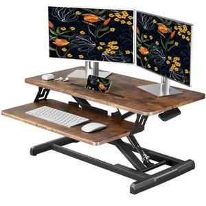 Standing Desk Converter, 32" Wide Height Adjustable Sit Stand Up Desk Riser w... - Picture 1 of 8