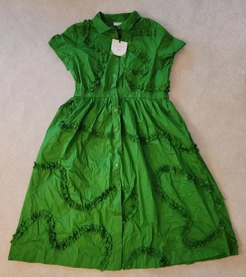 Платье миди-рубашка с коротким рукавом Kate Spade New York зеленая лента - размер большой  - Изображение 1 из 4