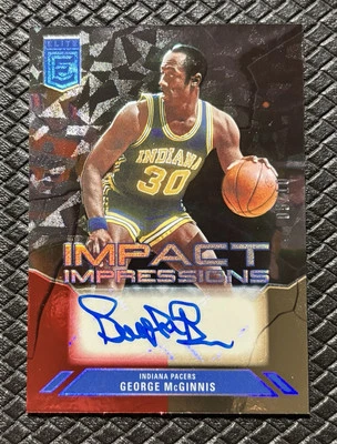 GEORGE McGINNIS 2023-24 Panini Elite Impact Impressions GOLD Auto SSP /10 Pacers - Image 1 of 2
