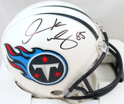 Derrick Mason Autographed Titans 99-17 Mini Helmet-Beckett W Hologram *Black - Image 1 of 4