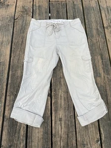 Vintage Y2K Canyon River Blues Cargo Capri Pants Beige Sz 8 Utility Boho Hippie - Picture 1 of 8