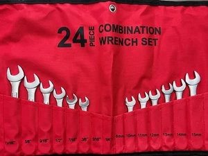 12 PC Metric & English Combination Wrench Lot Set 10mm-15mm and 3/8"-11/16" - Picture 1 of 1