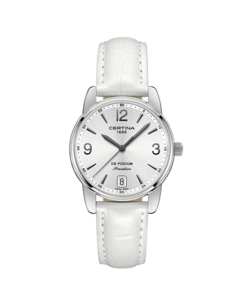 Reloj informal de cuarzo analógico para mujer CERTINA vestido clásico esfera plateada impermeable Ro Foto 1 de 1