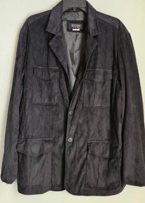 Chaqueta Blazer Botany 500 Suave Gamuza Look Hombre Negra Talla L Foto 1 de 4