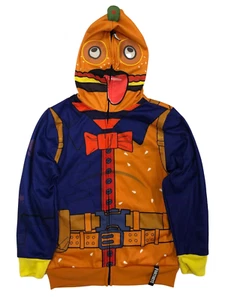 Fortnite ☆ Big Boys' Durrr Burger Costume Zip-Up Hoodie with Mask ☆ Sizes M-XXL - Picture 1 of 4