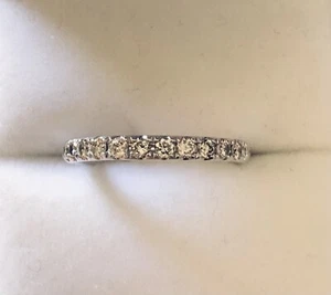 9ct White Gold & 11 Diamond Band Ring Size L 1/2 Hallmark 375 Sparkly BRAND NEW - Picture 1 of 17